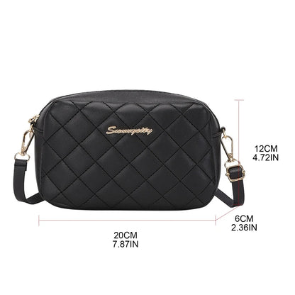 2022 New Fashion Female Creative Solid Color Crossbody Shoulder Bag Messenger Rhombus Embroidered Casual Trendy Phone Bag