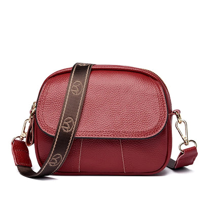 2022 New Genuine Cow Leather Shoulder Bag Retro Women Flap Elegant Lady Real Leather Handbags Trendy Pure Color Messenger Bags