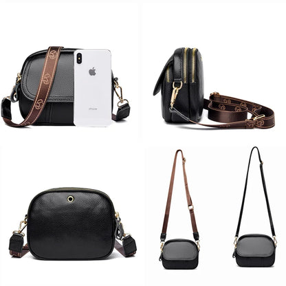 2022 New Genuine Cow Leather Shoulder Bag Retro Women Flap Elegant Lady Real Leather Handbags Trendy Pure Color Messenger Bags