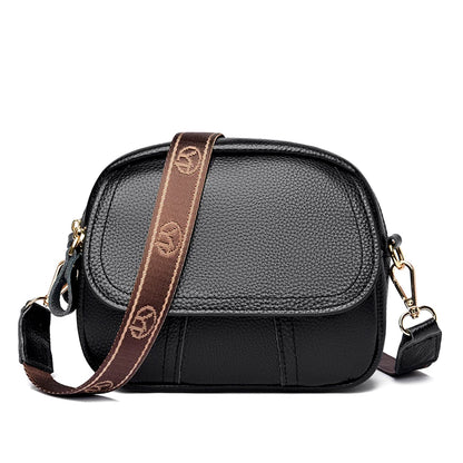 2022 New Genuine Cow Leather Shoulder Bag Retro Women Flap Elegant Lady Real Leather Handbags Trendy Pure Color Messenger Bags