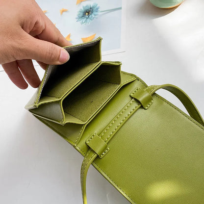 2022 New Japanese Style Mini Fresh Mobile Phone Bags Simple Fashion Vertical Artistic Shoulder Crossbody Bag Casual Women's Bag