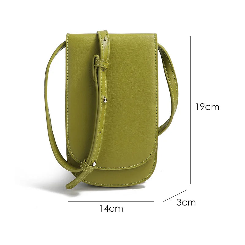 2022 New Japanese Style Mini Fresh Mobile Phone Bags Simple Fashion Vertical Artistic Shoulder Crossbody Bag Casual Women's Bag