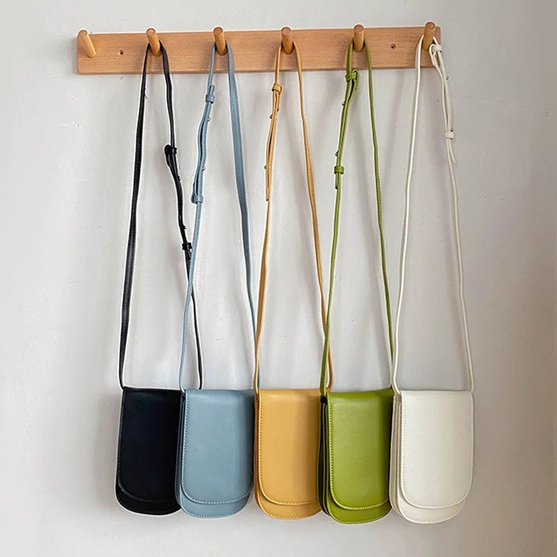2022 New Japanese Style Mini Fresh Mobile Phone Bags Simple Fashion Vertical Artistic Shoulder Crossbody Bag Casual Women's Bag