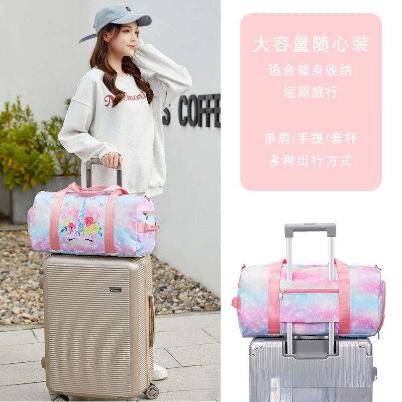 2022 New Rainbow Travel Bag Organizer Sports Fitness Yoga Bag Large Capacity Tote Messenger Weekend Duffle Bag For Women