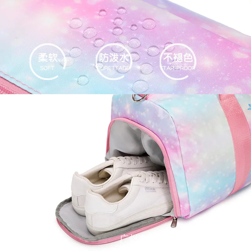 2022 New Rainbow Travel Bag Organizer Sports Fitness Yoga Bag Large Capacity Tote Messenger Weekend Duffle Bag For Women
