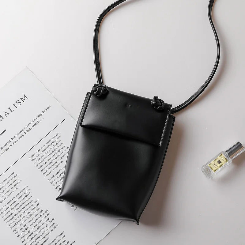 2022 New Retro Khaki Mobile Phone Bag Fashion Woman Mini Shoulder Bags Sweet Crossbody Pouch Soft Simple Small Flap Bags