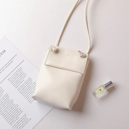2022 New Retro Khaki Mobile Phone Bag Fashion Woman Mini Shoulder Bags Sweet Crossbody Pouch Soft Simple Small Flap Bags