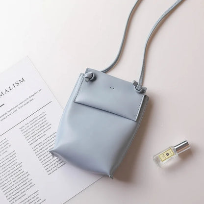 2022 New Retro Khaki Mobile Phone Bag Fashion Woman Mini Shoulder Bags Sweet Crossbody Pouch Soft Simple Small Flap Bags