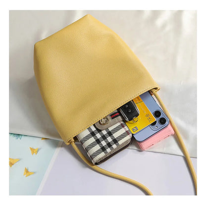 2022 New Simple Mini Bucket Bag for Women Girls Soft Small Mobile Phone Shoulder Bag Ins Japanese Style Sweet Crossbody Bags