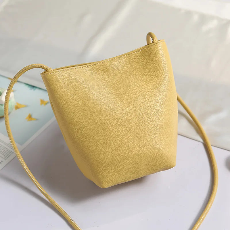 2022 New Simple Mini Bucket Bag for Women Girls Soft Small Mobile Phone Shoulder Bag Ins Japanese Style Sweet Crossbody Bags