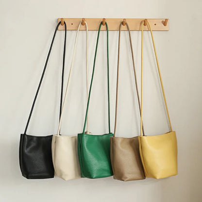 2022 New Simple Mini Bucket Bag for Women Girls Soft Small Mobile Phone Shoulder Bag Ins Japanese Style Sweet Crossbody Bags