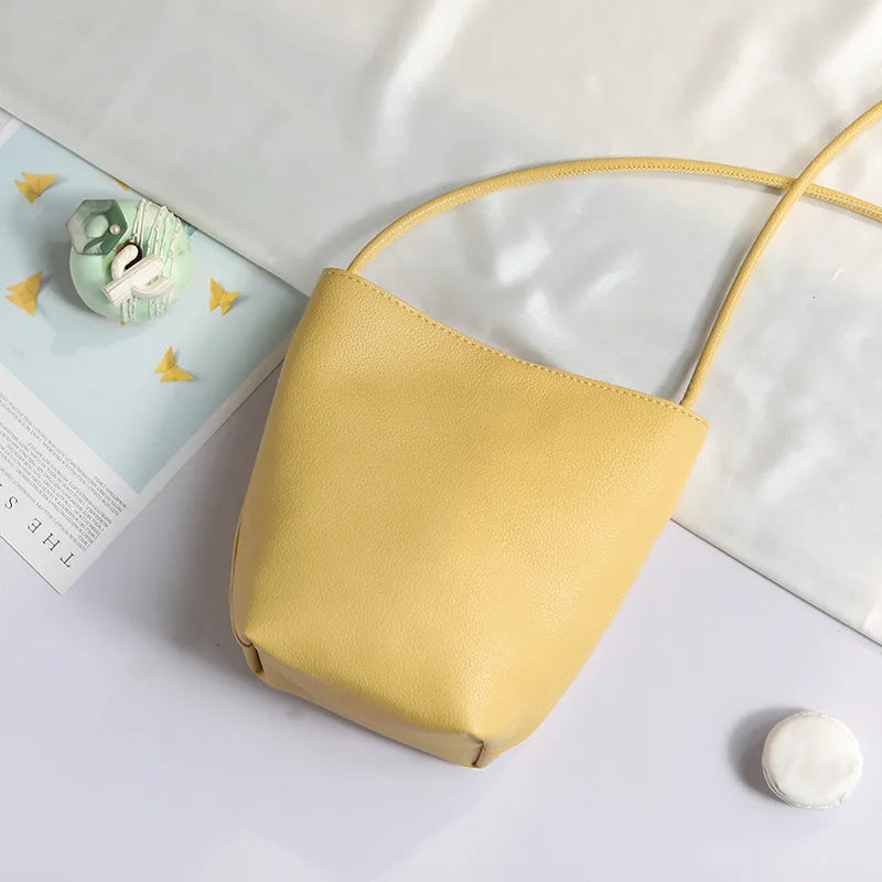 2022 New Simple Mini Bucket Bag for Women Girls Soft Small Mobile Phone Shoulder Bag Ins Japanese Style Sweet Crossbody Bags