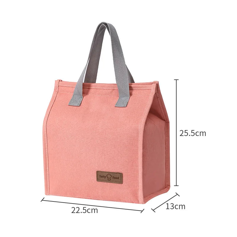 2022 New Solid Insulated Lunch Box with Handle Oxford Student Lunch Bags Simple Portable Picnic Cooler Bag Bento Food Pack Bolsa