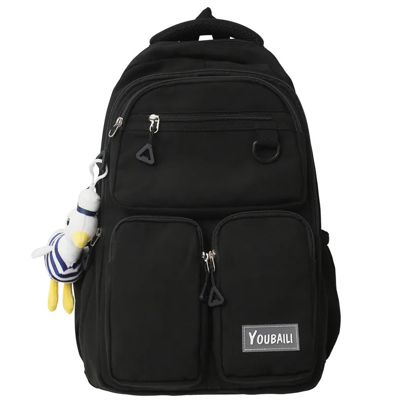 2022 New Waterproof Nylon Backpack Casual Big Capacity Woman Rucksack Multi-pocket College Student Book Bagpack Schoolbag