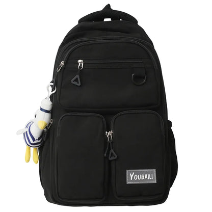 2022 New Waterproof Nylon Backpack Casual Big Capacity Woman Rucksack Multi-pocket College Student Book Bagpack Schoolbag