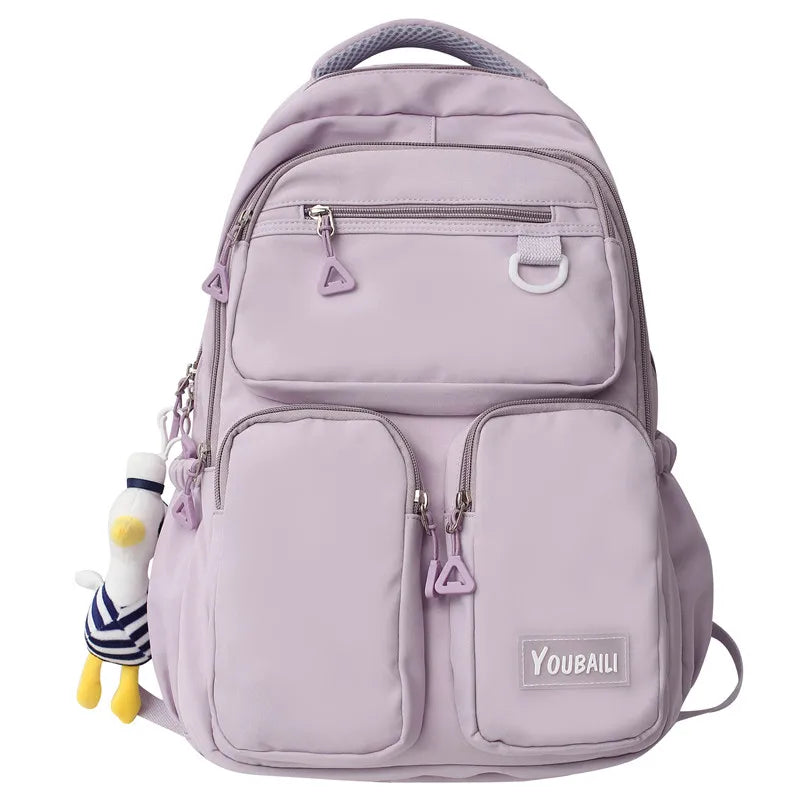 2022 New Waterproof Nylon Backpack Casual Big Capacity Woman Rucksack Multi-pocket College Student Book Bagpack Schoolbag