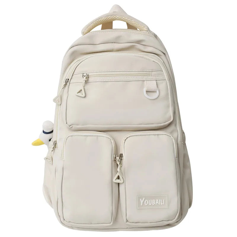 2022 New Waterproof Nylon Backpack Casual Big Capacity Woman Rucksack Multi-pocket College Student Book Bagpack Schoolbag