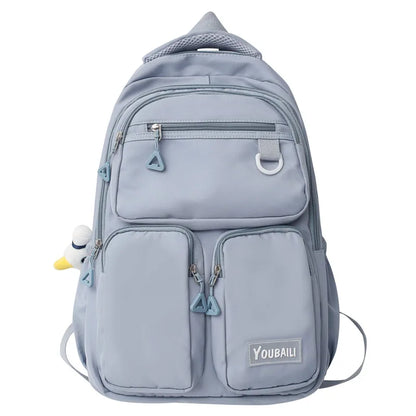 2022 New Waterproof Nylon Backpack Casual Big Capacity Woman Rucksack Multi-pocket College Student Book Bagpack Schoolbag