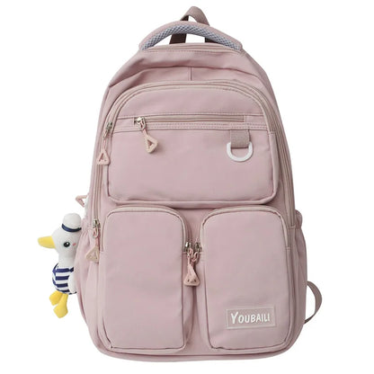 2022 New Waterproof Nylon Backpack Casual Big Capacity Woman Rucksack Multi-pocket College Student Book Bagpack Schoolbag