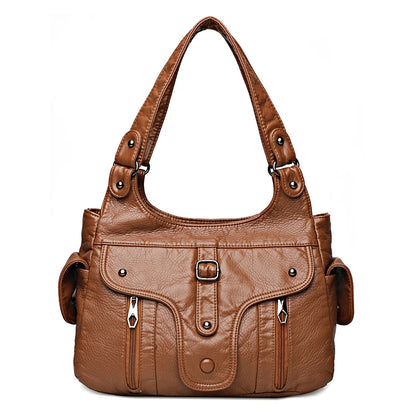 2022 New Women Leather Luxury Handbags Soft Large Capacity Casual Tote Bags High Quality Female Leather Shoulder Bags Female Sac