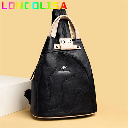 2022 Soft Leather Women Backpack Large Capacity Female Anti-theft Bagpack Multifunctional Travel Shoulder Crossbody Sac Mochilas