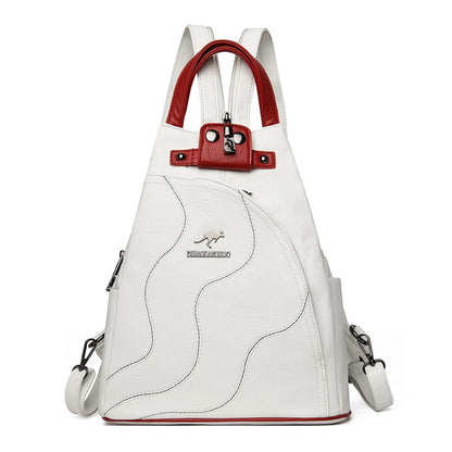 2022 Soft Leather Women Backpack Large Capacity Female Anti-theft Bagpack Multifunctional Travel Shoulder Crossbody Sac Mochilas