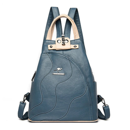 2022 Soft Leather Women Backpack Large Capacity Female Anti-theft Bagpack Multifunctional Travel Shoulder Crossbody Sac Mochilas