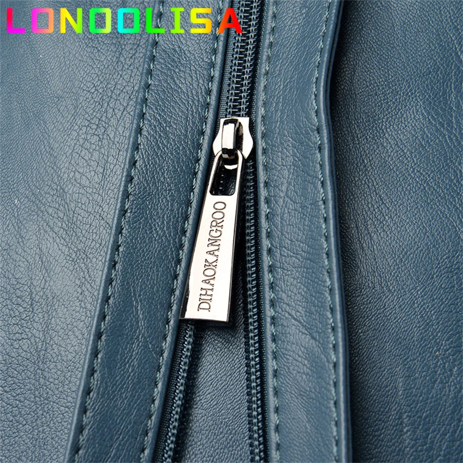 2022 Soft Leather Women Backpack Large Capacity Female Anti-theft Bagpack Multifunctional Travel Shoulder Crossbody Sac Mochilas