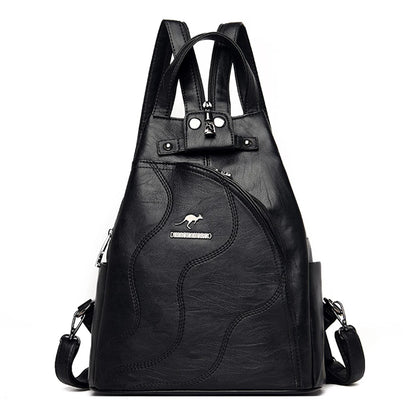 2022 Soft Leather Women Backpack Large Capacity Female Anti-theft Bagpack Multifunctional Travel Shoulder Crossbody Sac Mochilas