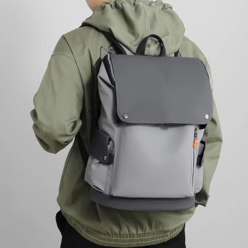 2022 Soft  Men PU Leather Bag Trend Business Backpack Large Capacity Waterproof School Backpack Daily Work Travel Laptop Bags