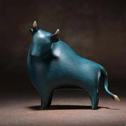 2022 TOP COOL bronze carving Abstract art HOME OFFICE 5A high grade Wealth Cow bull Get rich Good luck Talisman Mascot