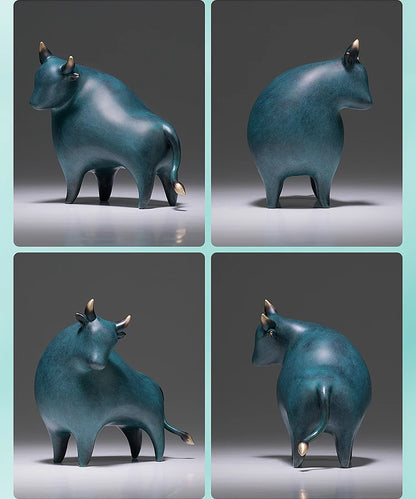 2022 TOP COOL bronze carving Abstract art HOME OFFICE 5A high grade Wealth Cow bull Get rich Good luck Talisman Mascot