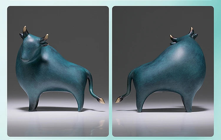 2022 TOP COOL bronze carving Abstract art HOME OFFICE 5A high grade Wealth Cow bull Get rich Good luck Talisman Mascot