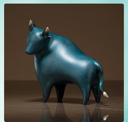 2022 TOP COOL bronze carving Abstract art HOME OFFICE 5A high grade Wealth Cow bull Get rich Good luck Talisman Mascot
