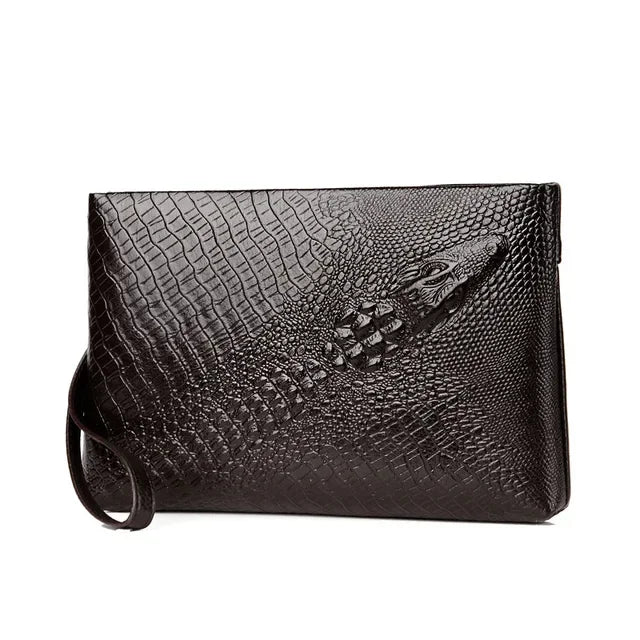 2022 new men's crocodile pattern clutch bag storage bag youth clutch large capacity wallet