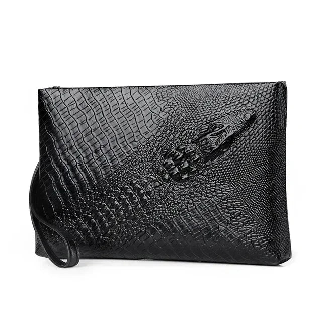 2022 new men's crocodile pattern clutch bag storage bag youth clutch large capacity wallet
