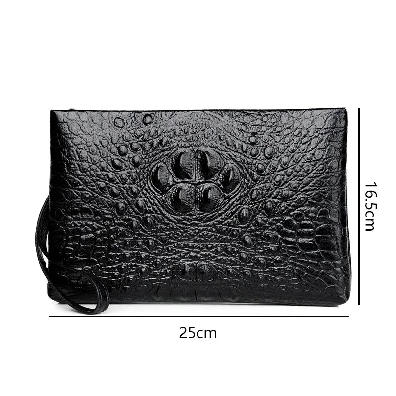 2022 new men's crocodile pattern clutch bag storage bag youth clutch large capacity wallet