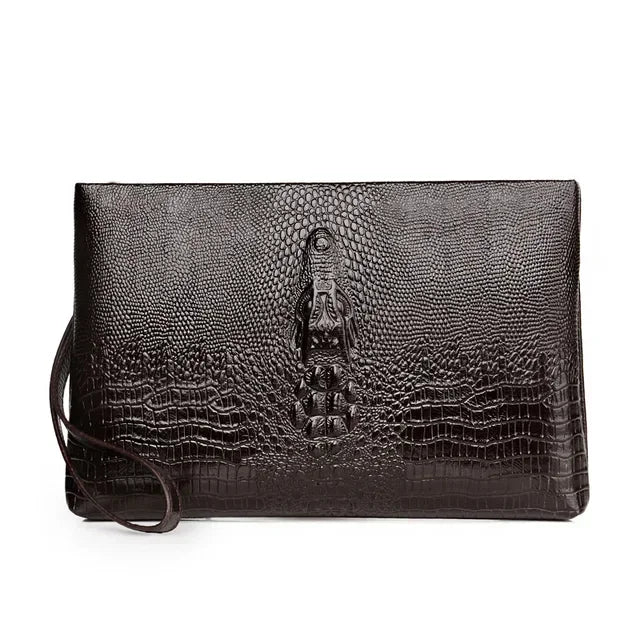 2022 new men's crocodile pattern clutch bag storage bag youth clutch large capacity wallet