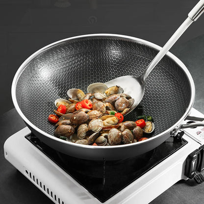 2022New Kitchen Wok Non Stick Pan Fried Steak Cooking Tools 316 Stainless Steel Frying Pan Induction Cooker Gas Stove General