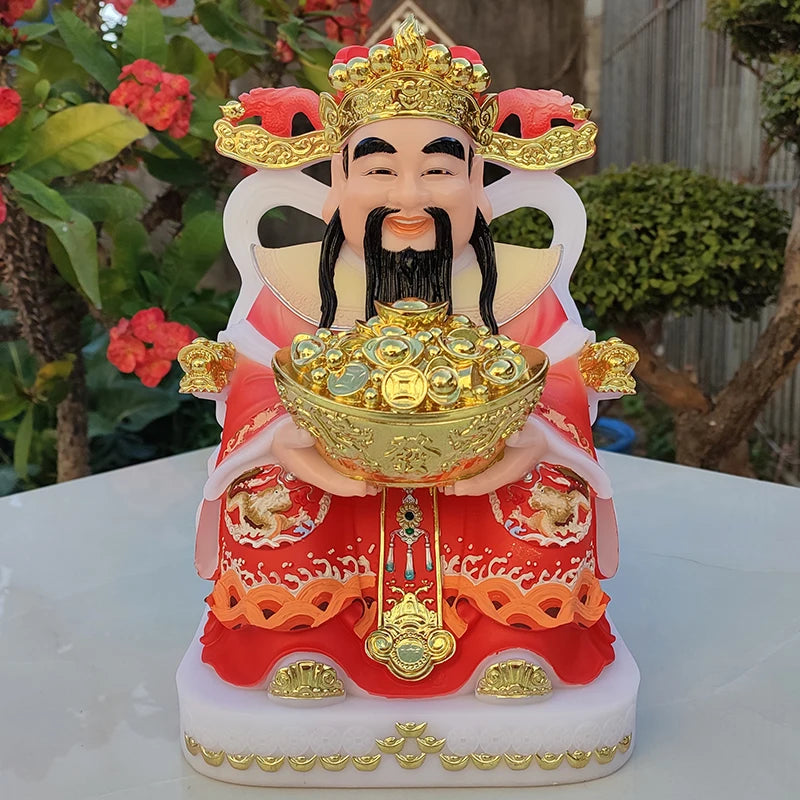 2023 Asia HOME Company Shrine Worship Good luck Mammon God of Wealth CAI SHEN YE jade statue Recruit money Prosper business