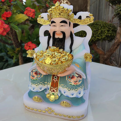 2023 Asia HOME Company Shrine Worship Good luck fortune God of Wealth CAI SHEN YE jade statue Recruit money Prosper business