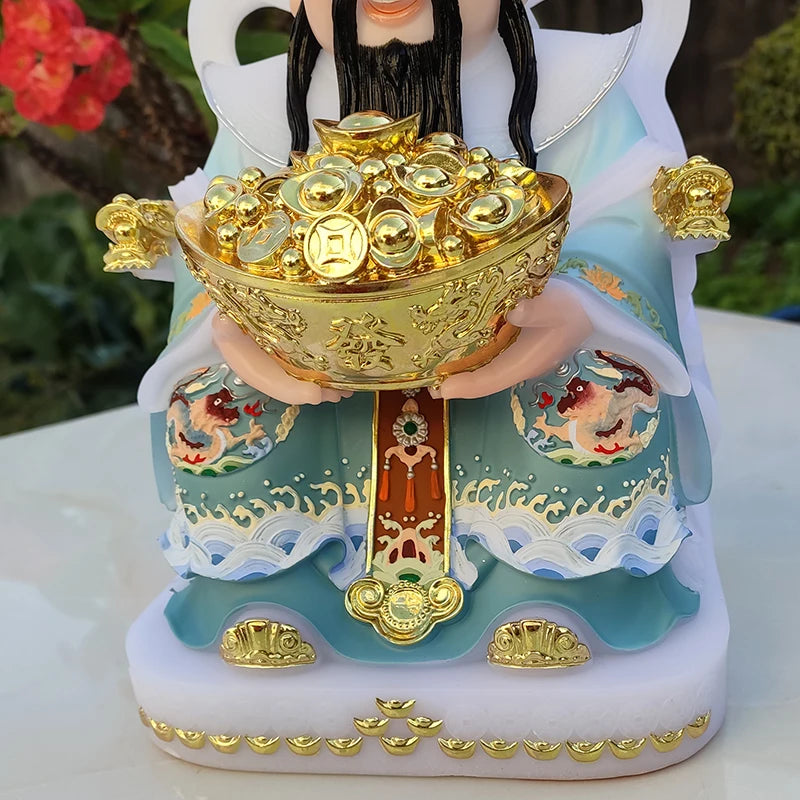 2023 Asia HOME Company Shrine Worship Good luck fortune God of Wealth CAI SHEN YE jade statue Recruit money Prosper business