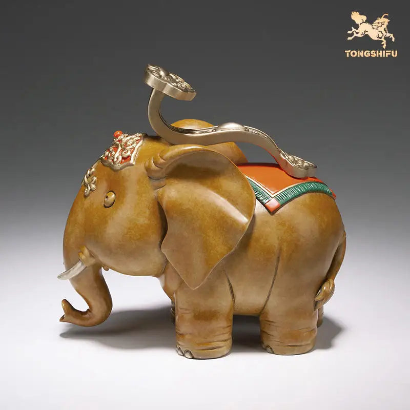 2023 Asia Indonesia Thailand Advanced crafts Auspicious lucky RU YI Elephant COPPER statue Recruit wealth good luck mascot