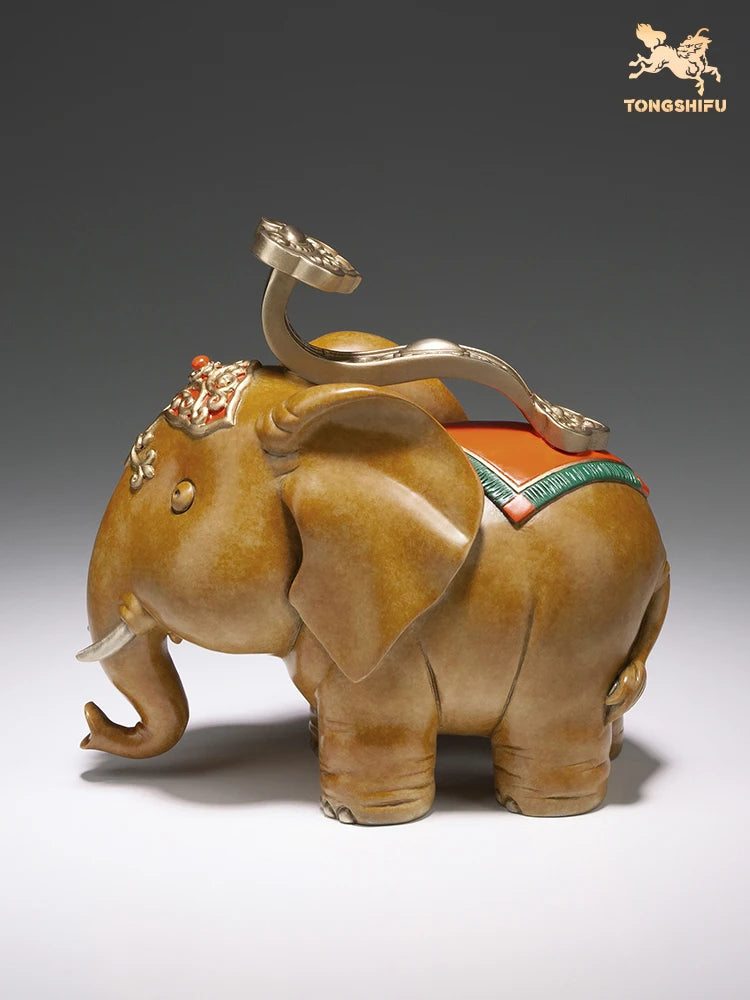 2023 Asia Indonesia Thailand Advanced crafts Auspicious lucky RU YI Elephant COPPER statue Recruit wealth good luck mascot