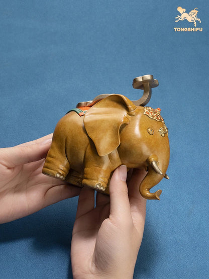 2023 Asia Indonesia Thailand Advanced crafts Auspicious lucky RU YI Elephant COPPER statue Recruit wealth good luck mascot