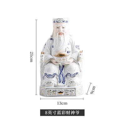 2023  Asia Indonesia Vietnam Thailand HOME SHOP Porcelain TU DI GONG God of wealth Mammon statue Bring good luck Recruit wealth