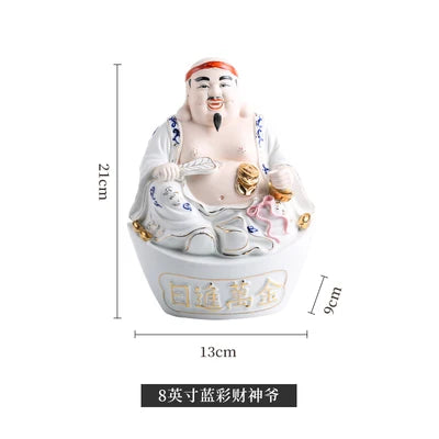 2023  Asia Indonesia Vietnam Thailand HOME SHOP Porcelain TU DI GONG God of wealth Mammon statue Bring good luck Recruit wealth