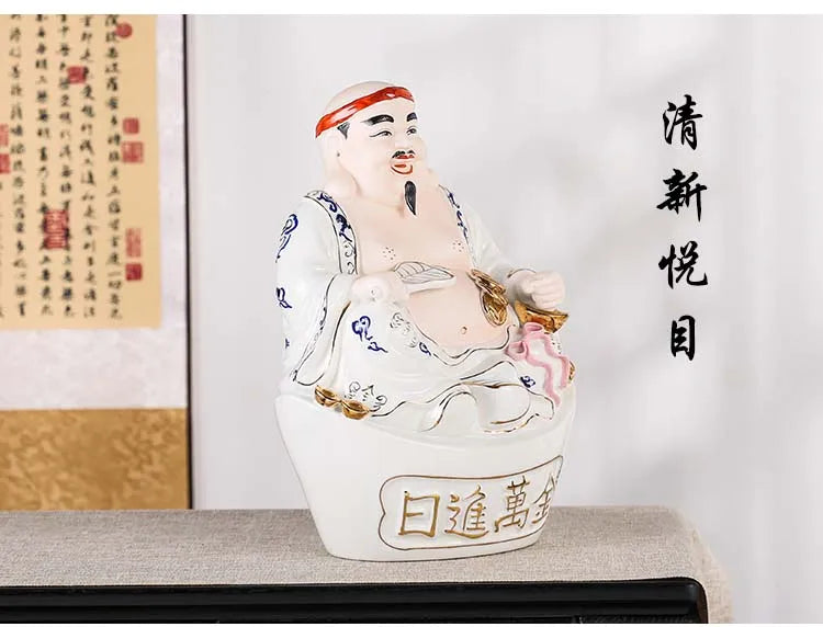 2023  Asia Indonesia Vietnam Thailand HOME SHOP Porcelain TU DI GONG God of wealth Mammon statue Bring good luck Recruit wealth