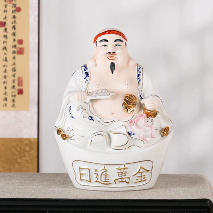 2023  Asia Indonesia Vietnam Thailand HOME SHOP Porcelain TU DI GONG God of wealth Mammon statue Bring good luck Recruit wealth