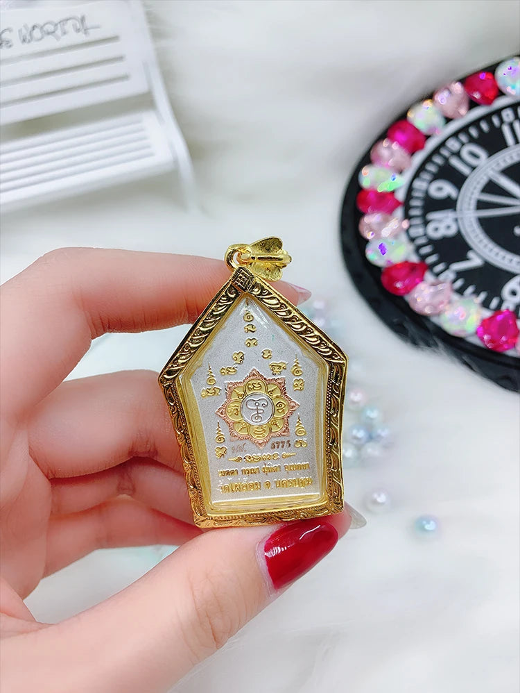 2023  Asia Thailand GOOD Four sided God Buddha Mammon Pendant Temple Amulet bless good luck Recruit wealth all powerful talisman